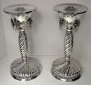 Pair of large Jensen Danish style Sterling Silver Candlesticks, C.1960