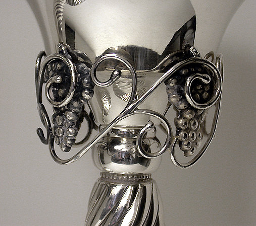 Pair of large Jensen Danish style Sterling Silver Candlesticks, C.1960