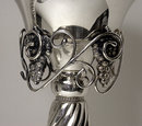 Pair of large Jensen Danish style Sterling Silver Candlesticks, C.1960