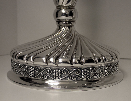 Pair of large Jensen Danish style Sterling Silver Candlesticks, C.1960