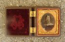 SMALL GUTTA PERCHA CASE WITH PRETTY LADY DAGUERREOTYPE