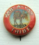 KAR-A-VAN COFFEE CELLULOID PINBACK-CAMEL IMAGE