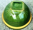 GREENWARE BOWL- GREEN GLAZE OVER YELLOWARE