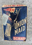 SCARCE UNION MAID SCRAP TOBACCO PACK-PATRIOTIC LADY IMAGE