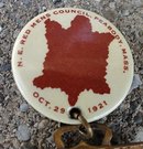 N.E. RED MEN'S COUNCIL CELLULOID PINBACK WITH WATCH FOB--INDIAN IMAGE & FISH