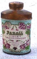 SAMPLE TALC TIN - REXALL VIOLET TALCUM POWDER