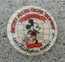 MICKEY MOUSE GLOBE TROTTERS CELLULOID PINBACK