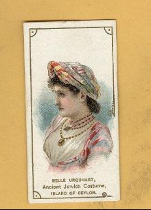 ANTIQUE DUKE CIGARETTES TOBACCO INSERT CARD-BELLE URQUHART WEARING AN ANCIENT JEWISH COSTUME