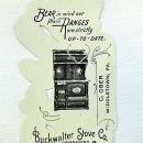 Buckwalter Stove Teddy Bear Celluloid Bookmark