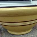 YELLOWARE/YELLOW WARE/YELLOWWARE BOWL WITH WHITE & BROWN STRIPES