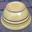 YELLOWARE/YELLOW WARE/YELLOWWARE BOWL WITH WHITE & BROWN STRIPES