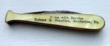 PENKNIFE IN SHAPE OF BASEBALL BAT-ROBERT S STAUFFER, SOUDERTON, PA.