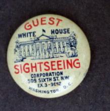 GUEST WHITE HOUSE SIGHTSEEING PINBACK-WASHINGTON, D.C.