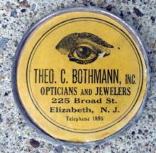 THEO. C. BOTHMANN, INC., OPTICIANS AND JEWELERS, ELIZABETH, N.J.ADVERTISING MIRROR