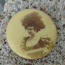 SWEET CAPORAL CIGARETTES CELLULOID TOBACCO PINBACK-PRETTY LADY PHOTO