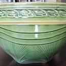 LARGE GREEN GLAZE ON YELLOWARE(YELLOW WARE, YELLOW WARE) BOWL