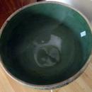 LARGE GREEN GLAZE ON YELLOWARE(YELLOW WARE, YELLOW WARE) BOWL