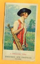 HORSFORD'S ACID PHOSPHATE FOLDER/LADY GOLFER IMAGE