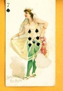 EARLY TOBACCO PLAYING CARD - HARD A PORT CUT PLUG - 7 OF SPADES