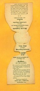 COLUMBIA BICYCLES ADVERTISING DIE-CUT STAND UP