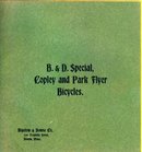 1899 B & D SPECIAL COPLEY AND PARK FLYER BICYCLES CATALOG