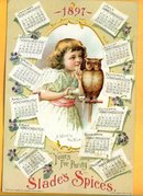 SCARCE 1897 SLADE'S SPICES CALENDAR-GRAPHIC