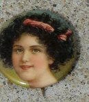 NAPOLEON ALL TOBACCO CELLULOID PINBACK-PRETTY LADY