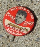 PLUCKY LINDY/FLEXIBLE FLYER SLED CELLULOID PINBACK BUTTON(CHARLES LINDBERGH)