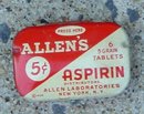 ALLEN'S 5c ASPIRIN TIN