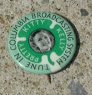 COLUMBIA BROADCASTING SYSTEM (CBS) KITTY KELLY CELLULOID PINBACK BUTTON