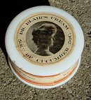 DR. BLAIR'S CREAM OF CUCUMBER MILK GLASS JAR/CONTENTS-PRETTY LADY
