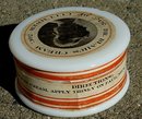 DR. BLAIR'S CREAM OF CUCUMBER MILK GLASS JAR/CONTENTS-PRETTY LADY