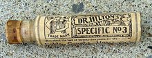 DR. HILTON'S SPECIFIC NO. 3 MEDICINAL BOTTLE