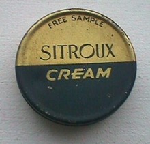 COLD CREAM TIN - SITROUX COLD CREAM; SAMPLE TIN