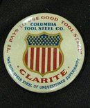 COLUMBIA TOOL STEEL CO CELLULOID ADVERTISING MIRROR