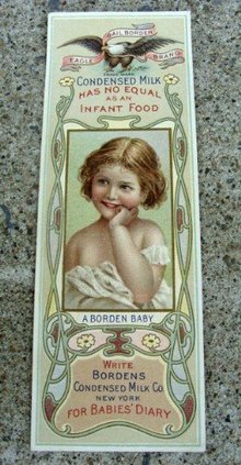 BORDEN'S CONDENSED MILK BOOK MARK-EARLY