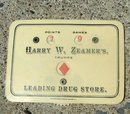 HARRY W. ZEAMER'S DRUG STORE CELLULOID BRIDGE SCORE COUNTER