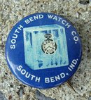 SOUTH BEN WATCH CO ADVERTISING CELLULOID PINBACK-GRAPHIC