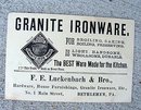 GRANITE IRON WARE TRADE CARD-GRAPHIC