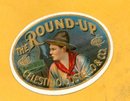 THE ROUND-UP CIGAR BOX LABEL-COWBOY IMAGE SMOKING