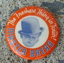 MASTER BREAD CELLULOID PINBACK-BOY IMAGE