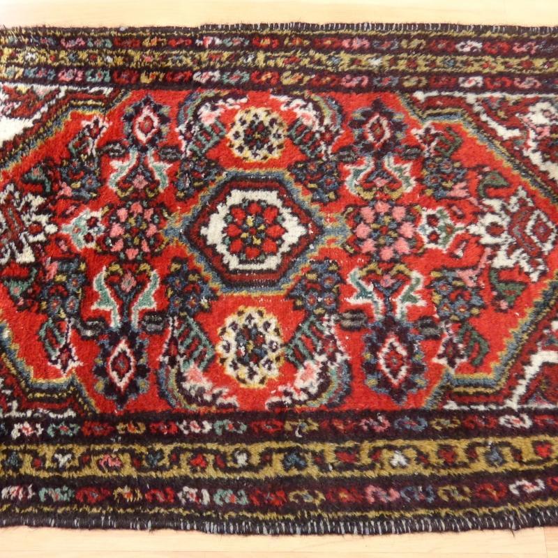 Vintage Oriental Rug 2' 4 x 3' 11 Small Red Hamedan Rug