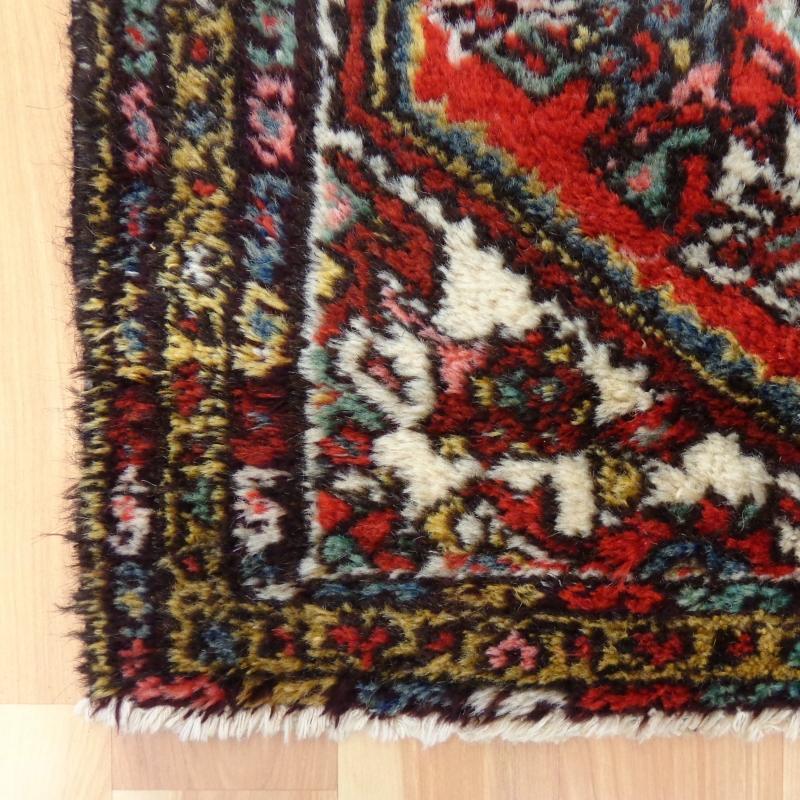 Vintage Oriental Rug 2' 4 x 3' 11 Small Red Hamedan Rug