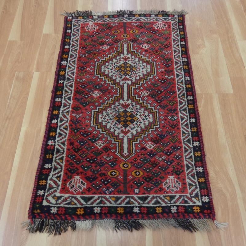 Nomadic Rug Red Tribal Vintage Rug Red 2' 7 x 4' 5 Shiraz