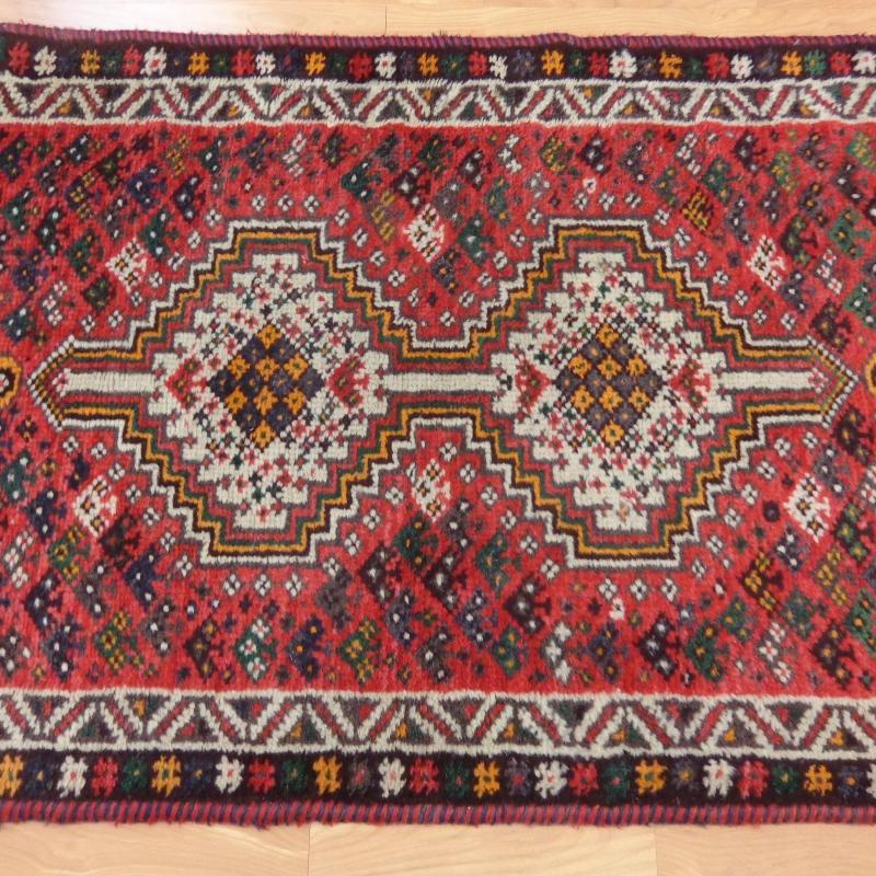 Nomadic Rug Red Tribal Vintage Rug Red 2' 7 x 4' 5 Shiraz