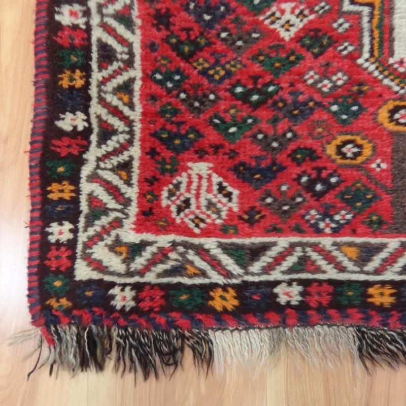 Nomadic Rug Red Tribal Vintage Rug Red 2' 7 x 4' 5 Shiraz