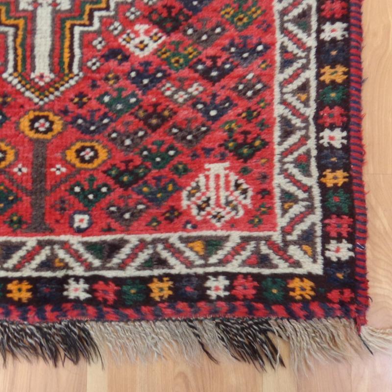 Nomadic Rug Red Tribal Vintage Rug Red 2' 7 x 4' 5 Shiraz