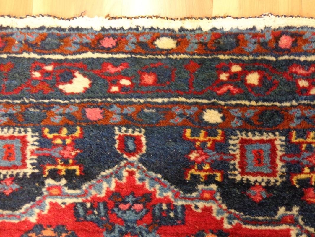 Vintage Rug Red Wool Oriental Rug 2' 8 x 4' 5 Hamedan