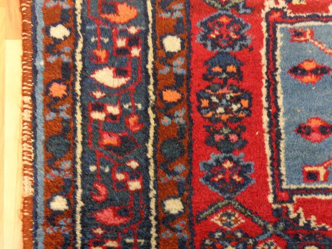 Vintage Rug Red Wool Oriental Rug 2' 8 x 4' 5 Hamedan