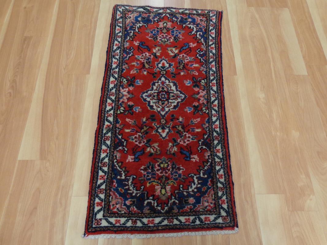 Small Vintage Rug 1' 8 x 3' 3 Red Hamedan